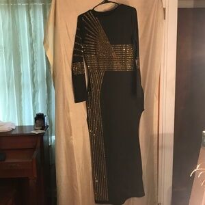 Black Sparkle Evening Dress, Sz XL